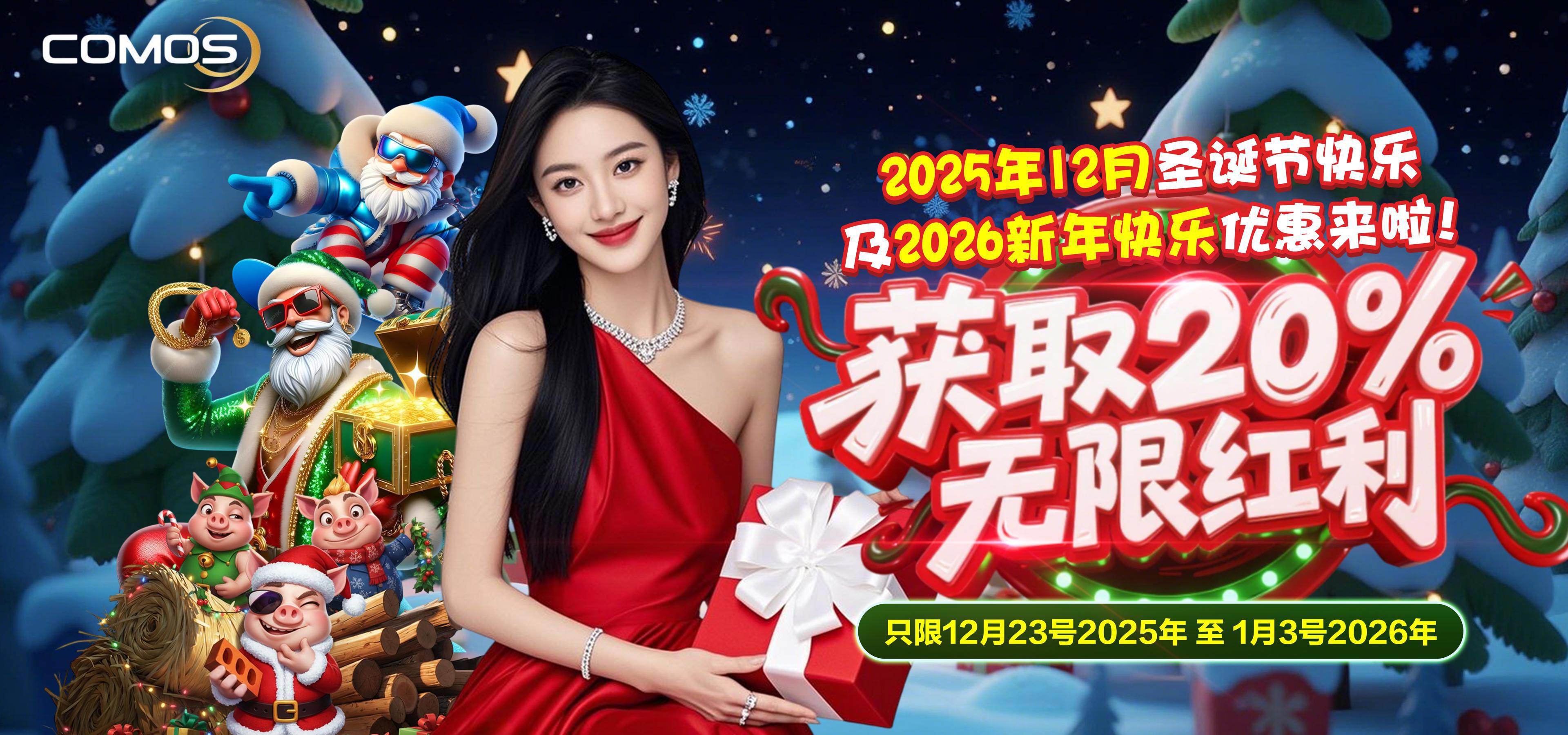 2025年12月圣诞节快乐及2026新年快乐优惠来啦! 20% ( 只限12月23号2025年至1月3号2026年 )